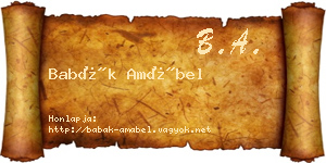 Babák Amábel névjegykártya